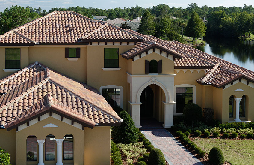 tile roofing on a two story home