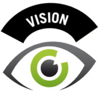 icon with an eye that says vision on top
