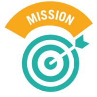 icon with a target that says mission on top